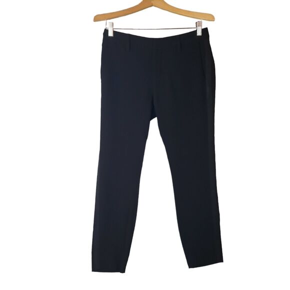 Nili Lotan 0 Bertina Slouch Stretch Straight Leg Dress Pants Tuxedo Racer Black - Picture 1 of 11